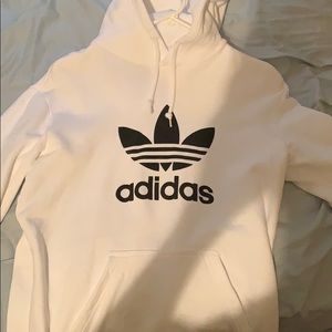 Adidas White Trefoil Hoodie Men’s Small
